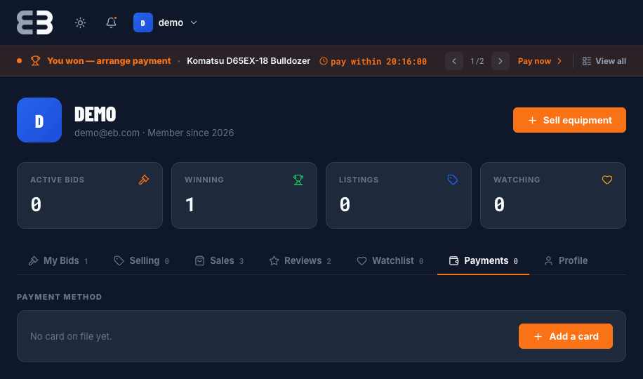 Payments tab